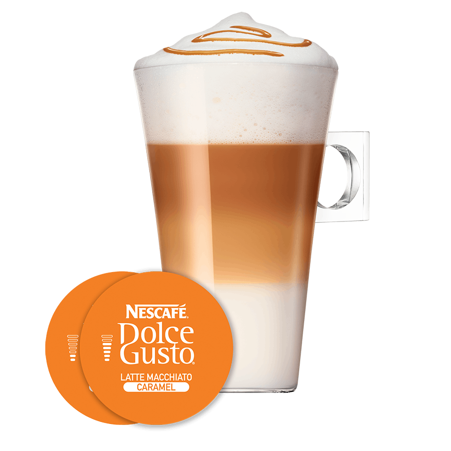 CARAMEL LATTE MACCHIATO NESCAFÉ® Dolce Gusto® kapsle a šálek