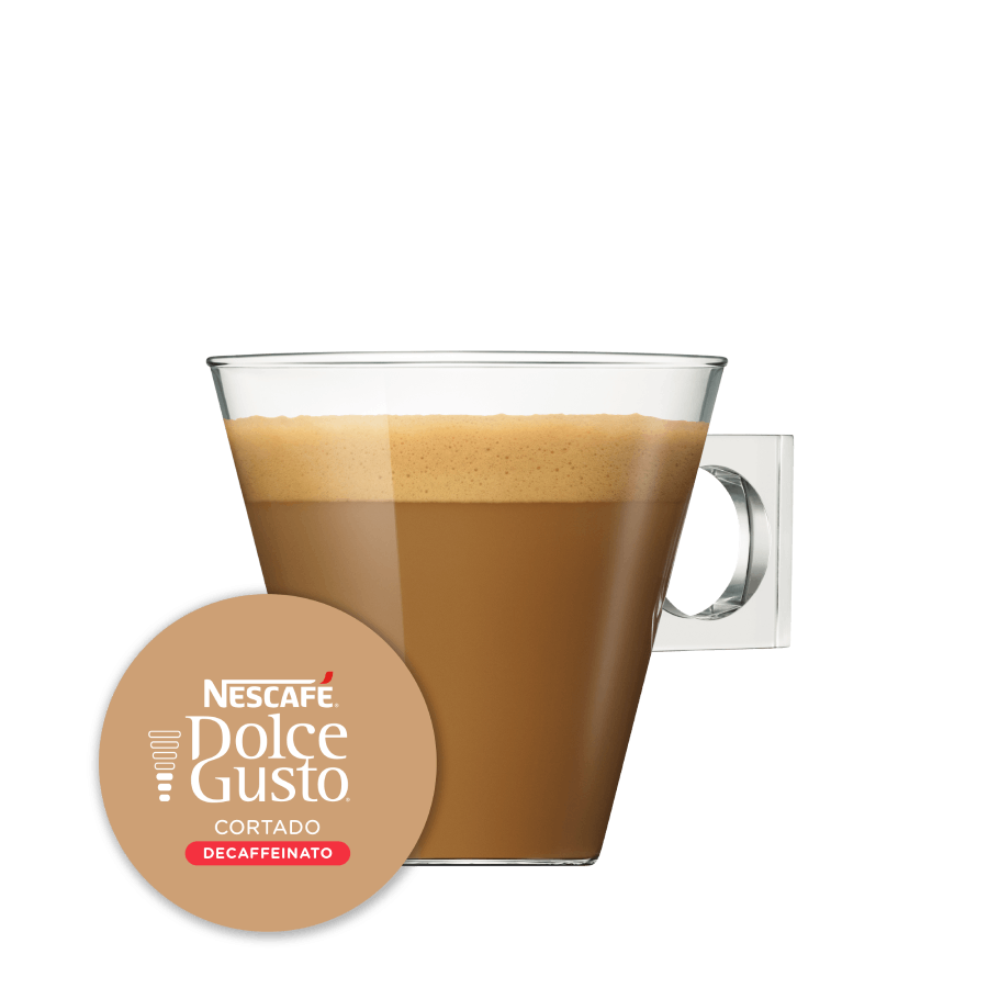 CORTADO DECAFFEINATO NESCAFÉ® Dolce Gusto® kapsle a šálek